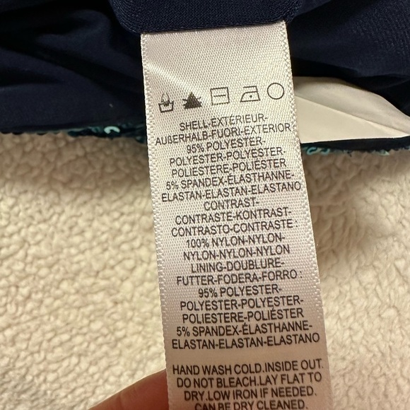 Dress the Population Emery Dress Ice Blue Sequin Long Sleeve Metallic Cocktail - Picture 16 of 17